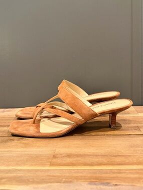 Veronica Beard Alanis Suede Kitten Heel Sandals - 6.5